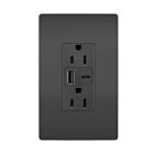 Legrand WRR26USBAC6BK 20A Black Smart Outlet With Netatmo