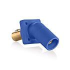 Leviton 16R27-UB Pb Blue Male Panel Receptacle Double Set Screw 46Deg