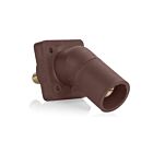 Leviton 16R29-UH Pb Brown Male Panel Receptacle Threaded Stud 45Deg Sngl Set Scrw