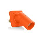 Leviton 16R29-UO Pb Orange Male Panel Receptacle Threaded Stud 45Deg Sngl Set Scrw