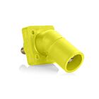 Leviton 16R29-UY Pb Yellow Male Panel Receptacle Threaded Stud 45Deg Single Set Screw