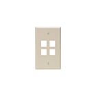 Leviton 41080-4IP Single-Gang Quickport Wallplate