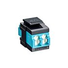 Leviton 41086-LLE Quickport Om3/4 Duplex Lc Shuttered Adapter Aqua/Black
