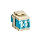 Leviton 41086-LLI Quickport Om3/4 Duplex Lc Shuttered Adapter Aqua/Ivory