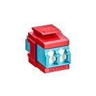 Leviton 41086-LLR Quickport Om3/4 Duplex Lc Shuttered Adapter Aqua/Crimson Red