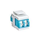 Leviton 41086-LLW Quickport Om3/4 Duplex Lc Shuttered Adapter Aqua/White
