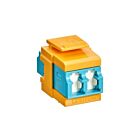 Leviton 41086-LLY Quickport Om3/4 Duplex Lc Shuttered Adapter Aqua/Yellow