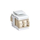 Leviton 41086-MLW Quickport Om1/2 Duplex Lc Shuttered Adapter Beige/White