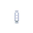 Leviton 41643-gy Grey 3-Port Wallplate Insert