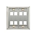 Leviton 43080-2L8 8Port Stainless Steel Wallplate