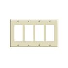 Leviton 80412-CNI 4-Gang Decora Duplex Wallplate