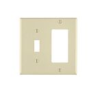 Leviton 80707-T 2 Gang Gray Nylon Combination Plate