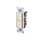 Leviton 5634-i Ivory Decora Combination Switch