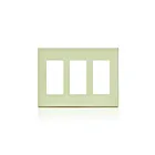 Leviton 80311-st Light Almond Decorator Wallplate 3 Gangs