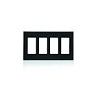 Leviton 80312-se Black Wallplate 4 Gangs
