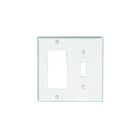 Leviton 80405-w White Combination Wallplate 2 Gangs