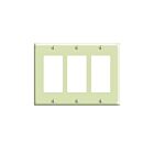 Leviton 80411-CNI 3-Gang Decora Duplex Wallplate Ivory