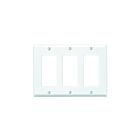 Leviton 80411-CNW 3-Gang Decora Duplex Wallplate White