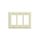 Leviton 80411-i Ivory Wallplate 3 Gangs
