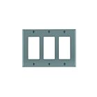 Leviton 80411-ngy Grey Wallplate 3 Gangs