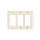 Leviton 80411-t Light Almond Wallplate 3 Gangs