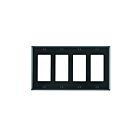 Leviton 80412-e Black Decorator Wallplate 4 Gangs