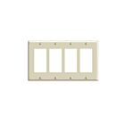 Leviton 80412-i Ivory Wallplate 4 Gangs