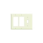 Leviton 80431-t Light Almond Wallplate 3 Gangs