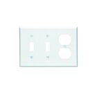 Leviton 80521-w White Combination Wallplate 3 Gangs