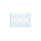 Leviton 80711-w White Wallplate 3 Gangs