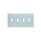 Leviton 80712-gy Grey Wallplate 4 Gangs