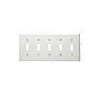 Leviton 80723-w White Wallplate 5 Gangs