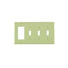 Leviton 80732-i Ivory Combination Wallplate 4 Gangs