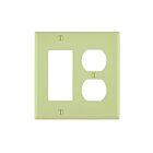 Leviton 80746-i Ivory Combination Wallplate 2 Gangs