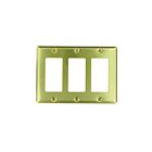 Leviton 81411-pb Brass Wallplate 3 Gangs