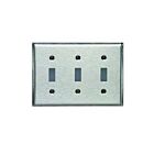 Leviton 84011-40 Silver Wallplate 3 Gangs