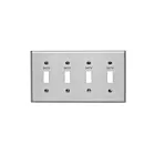 Leviton 84012-c Stainless Steel Wallplate 4 Gangs