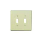 Leviton pj2-i Ivory Wallplate 2 Gangs