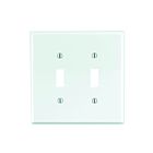 Leviton pj2-w White Toggle Wallplate 2 Gangs