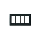 Leviton rewp4-ob Onyx Black Wallplate 4 Gangs