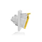 Leviton S216-R4 Box Yellow Pin & Sleeve Receptacle 2P3W 16A 100-130V 4-Hour Clock Position