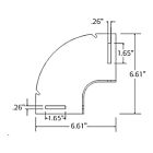 Leviton S4VEL-90D 4x4 Fiber Raceway Vertical Elbow