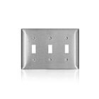 Leviton SL3 Stainless Steel C-Series 430 3G Standard 3-Toggle Wallplate