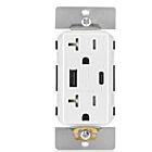 Leviton T5834-W 20A 125V USB Receptacle