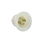 Leviton Lev-2755 4W White Flanged Inlet Locking Receptacle