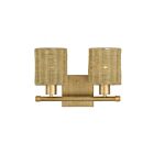 Livex Lighting 13702-48 Weavington 2-Lights 40W Antique Gold Leaf Bathroom Vanity Light