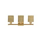 Livex Lighting 13703-48 Weavington 3-Lights 40W Antique Gold Leaf Bathroom Vanity Light