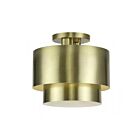 Livex Lighting 40054-01 Zolana 2-Lights 40W Antique Brass Semi Flush Mount