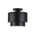 Livex Lighting 40054-04 Zolana 2-Lights 40W Black Semi Flush Mount