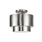 Livex Lighting 40054-91 Zolana 2-Lights 40W Brushed Nickel Semi Flush Mount